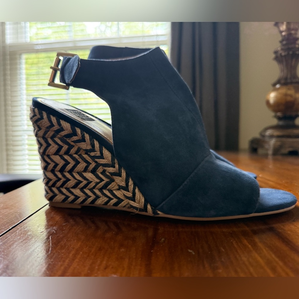 White House Black Market Dark Blue Wedges